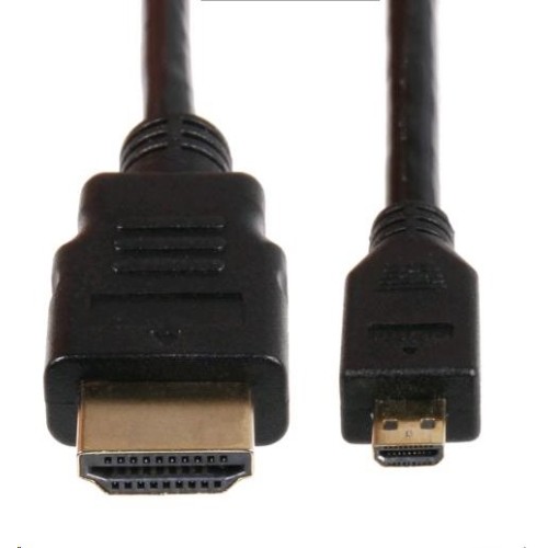 Kábel Raspberry prepojovací Micro HDMI (M) na HDMI (M), čierny, 1,8m