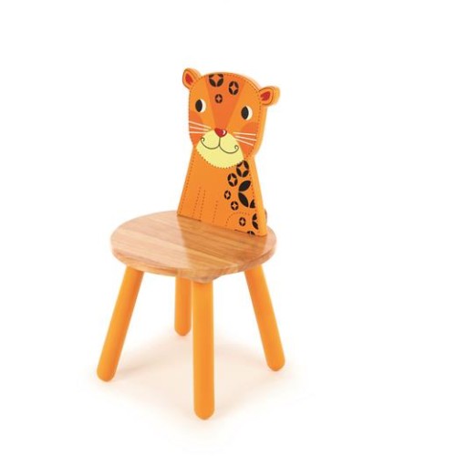 Stolička Tidlo drevená Animal leopard