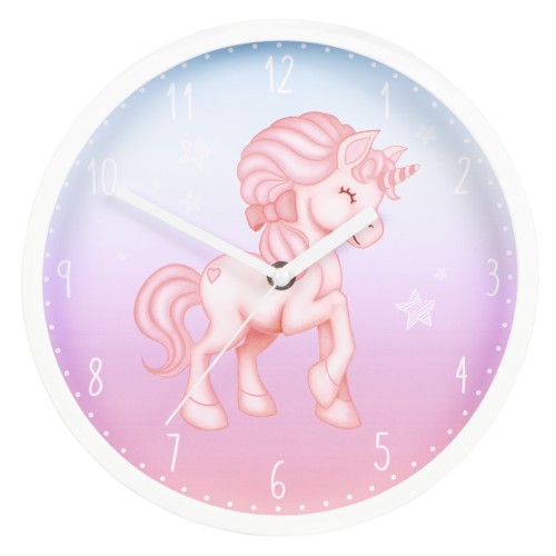 Hama Magical Unicorn, detské nástenné hodiny, priemer 25 cm, tichý chod