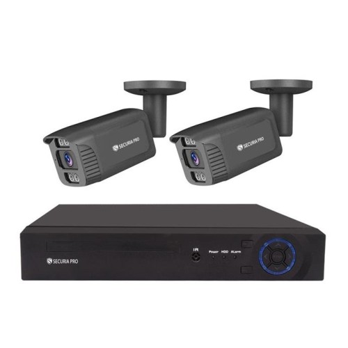 Kamerový set Securia Pro NVR2CHV5S-B IP, 5Mpx, 2 kamery, PoE NVR, čierna