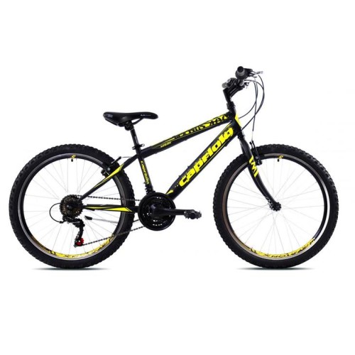 Detský bicykel Capriolo RAPID 240 24"/18HT čierno-žlté