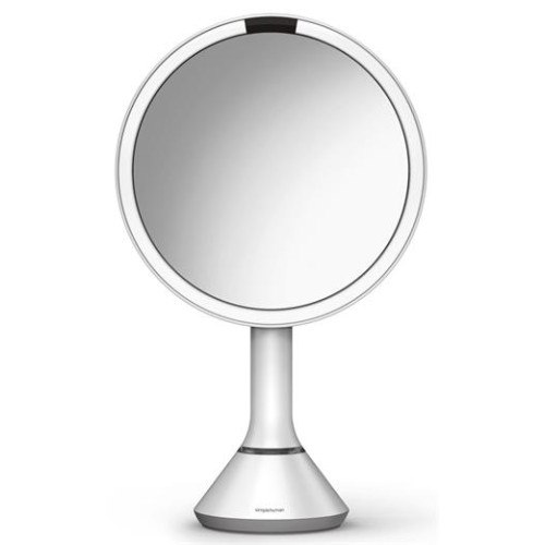Kozmetické zrkadielko Simplehuman Sensor Touch, Dual LED osvetlenie, 5x, dobíjacie, biela oceľ