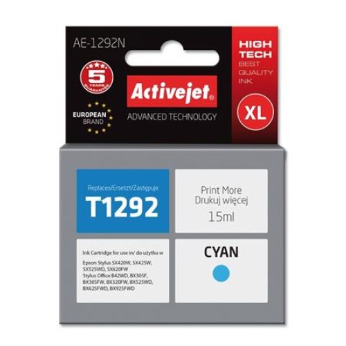 ActiveJet inkoust Epson T1292 Cyan SX525/BX320/BX625  new     AE-1292