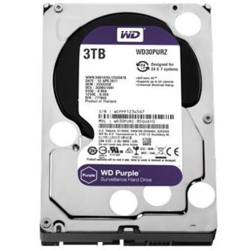 HDD WD Purple interný disk 3TB 3,5" 5400Rpm 64MB SATA3 26mm