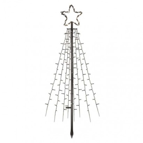 LED vianočný strom kovový, 180 cm, vonkajší aj vnútorný, studená biela, časovač