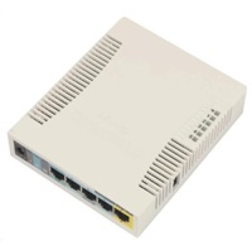 MikroTik RouterBOARD RB951Ui-2HnD, 600MHz CPU, 128MB RAM, 5x LAN, integ. 2.4GHz Wi-Fi, vrátane. Licencia L4