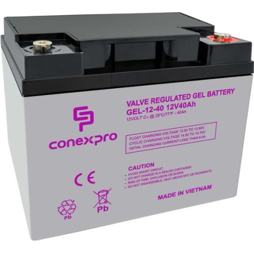Batéria Conexpro GEL-12-40 GEL, 12V/40Ah, T14-M6, Deep Cycle