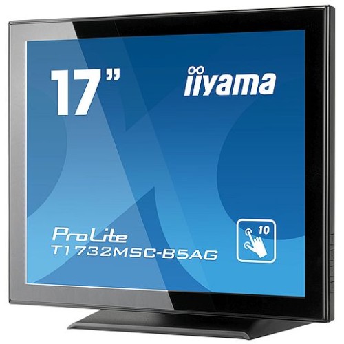 Dotykový monitor IIYAMA ProLite T1732MSC-B5AG, 17" LED, PCAP, 5ms, 215cd/m2, USB, VGA/HDMI/DP, matný, bez rámečku, černý