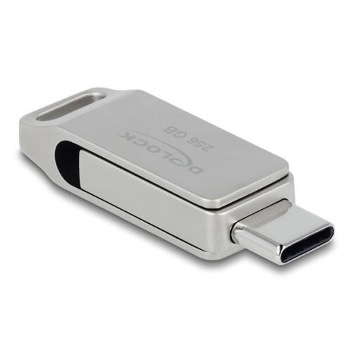 Delock Flash disk USB 5 Gbps, USB-C™ + Typ-A, 256 GB - kovový kryt