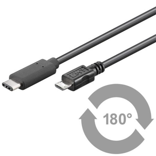 Kábel USB 3.1 konektor C/male - USB 2.0 konektor Micro-B/male ,1m