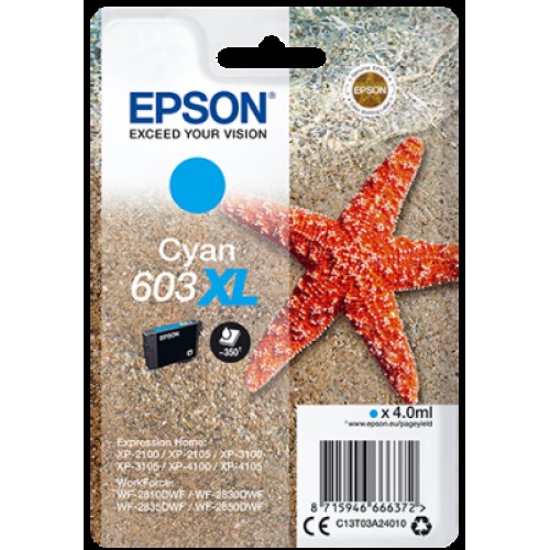 EPSON cartridge T03A2 cyan XL (hvězdice)