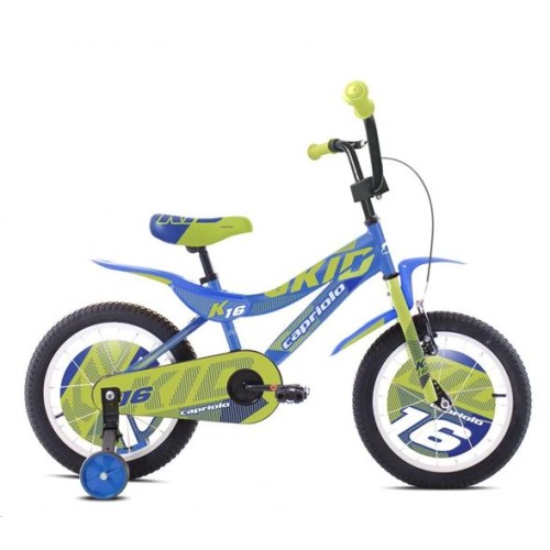 Detský bicykel Capriolo BMX 16" HT KID limetkovo-modré