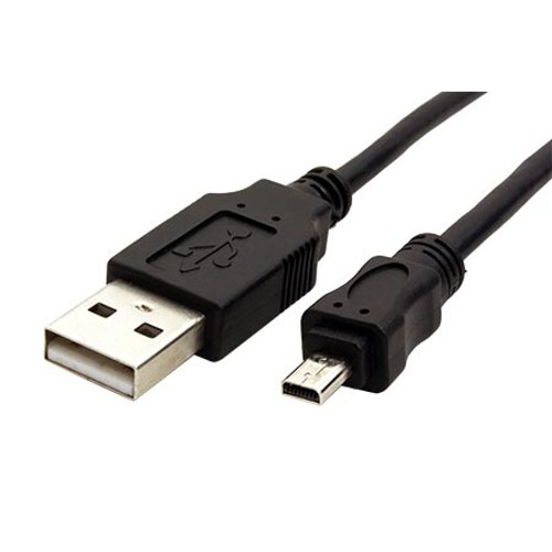 Kábel USB A-miniUSB, 8pin, Panasonic, Nikon UC-E6, Olympus CB-USB7, Minolta USB-2, USB-3, 1,8m, černý