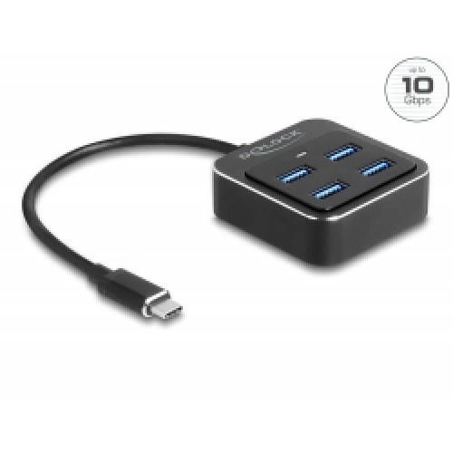 Delock Rozbočovač USB 3.2 Gen 2 USB Type-C™ se 4 porty USB Typu-A samice – 10 Gbps