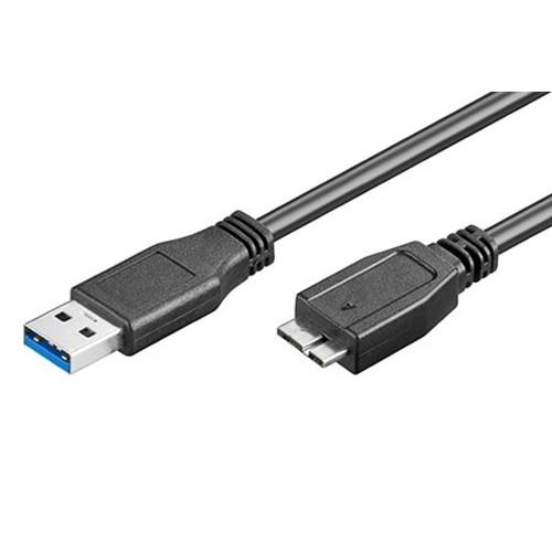 Kábel SuperSpeed USB3.0 A(M) - microUSB3.0 B(M), 0,5m, černý