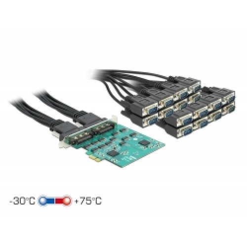 Delock PCI Express Card to 16 x Serial RS-232 High Speed ESD protection