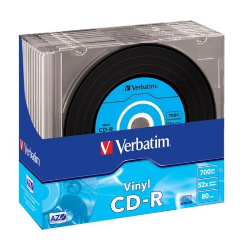 Médium Verbatim CD-R AZO 700MB, 52x, vinyl, slim case 10 ks