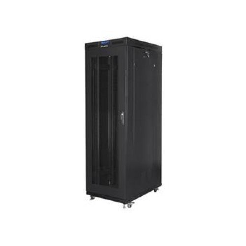 LANBERG Volně stojící skříň 19" 27U/800x1000 LCD síťované dveře černá (RAL9004)   (v rozloženém stavu)