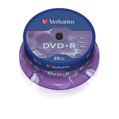 Médium Verbatim DVD+R 4,7GB 16x 25-cake