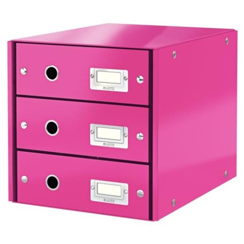 LEITZ Zásuvkový box  Click&Store, 3 zásuvky, růžová
