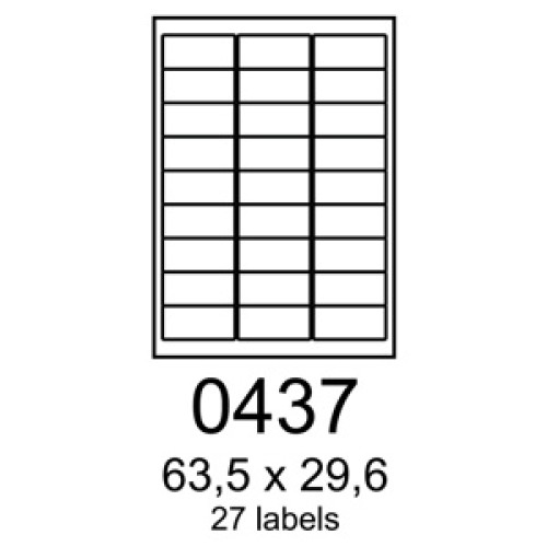 etikety RAYFILM 63,5x29,6 biele s odnímateľným lepidlom R01020437A (100 list./A4)