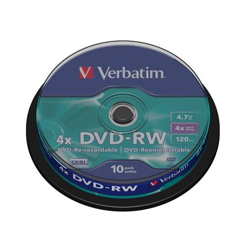 Médium Verbatim DVD-RW 4,7GB 4x 10-cake