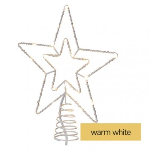 Standard LED spojovacia vianoč. hviezda, 28,5 cm, vonkaj. aj vnútor., teplá biela