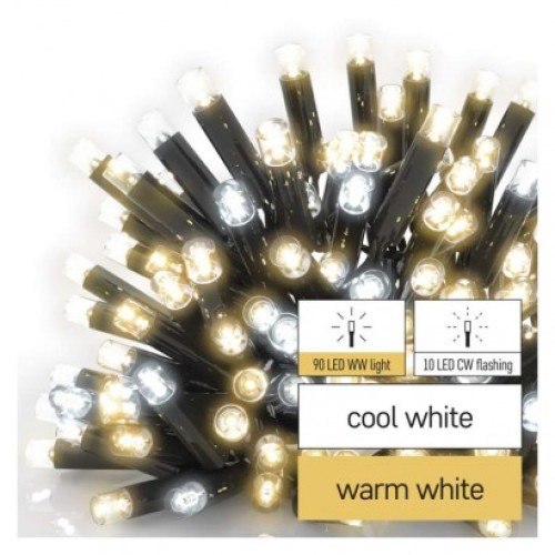 Profi LED spojovacia reťaz preblikávajúca, 10 m, vonkajšia, teplá/studená biela