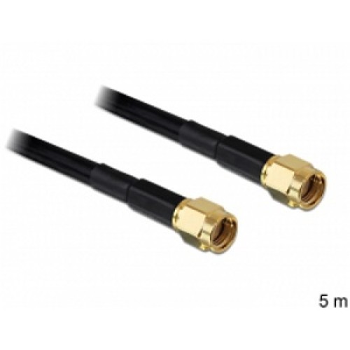 Delock HF koaxiální kabel RP-SMA plug > RP-SMA plug LMR195, 5 m