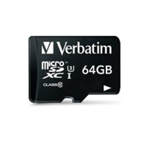 Karta VERBATIM MicroSDXC 64GB Pro, U3 + adaptér