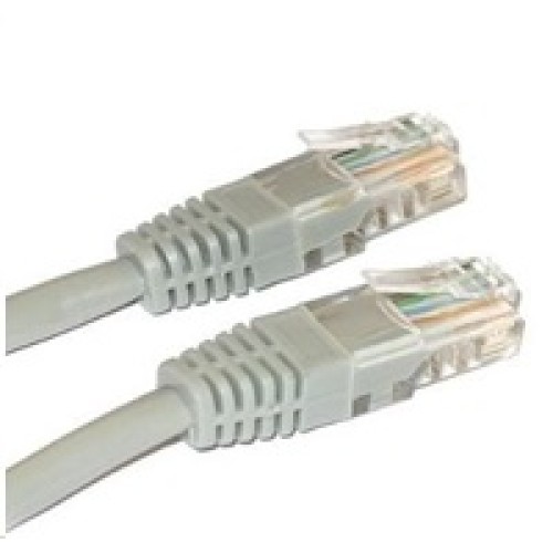 Patch kabel Cat5E, UTP - 0,25m, šedý (prodej po 10 ks)