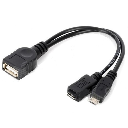 Kábel PremiumCord USB redukce USB A/female+Micro USB/female - Micro USB/male OTG