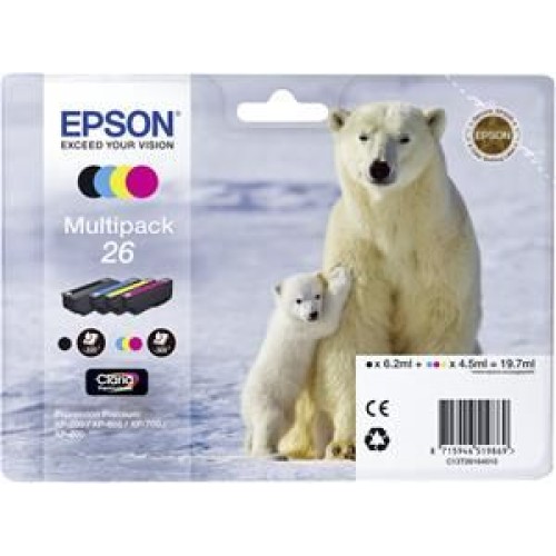 EPSON cartridge T2616 (black/cyan/magenta/yellow) multipack (lední medvěd)