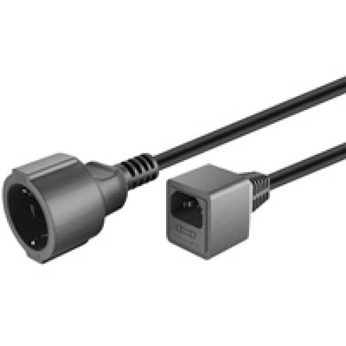 Predlžovací kábel PREMIUMCORD 230V s konektorom EURO C14 (pripojenie IEC) , 20 cm