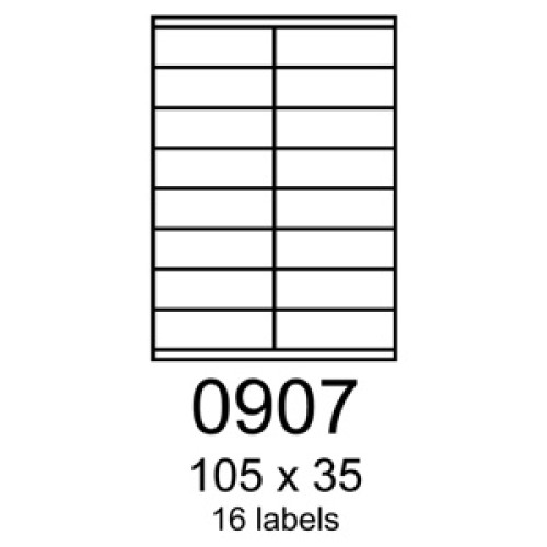 etikety RAYFILM 105x35 biele s odnímateľným lepidlom R01020907F (1.000 list./A4)