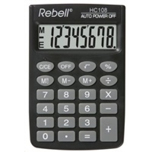 REBELL kalkulačka - HC108 - černá