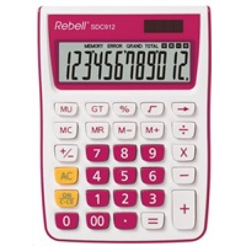 REBELL kalkulačka - SDC912 PK - růžová