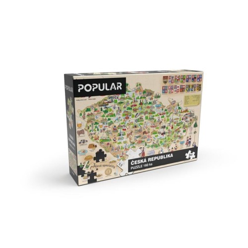 Puzzle Popular - Mapa Českej republiky, 160 ks