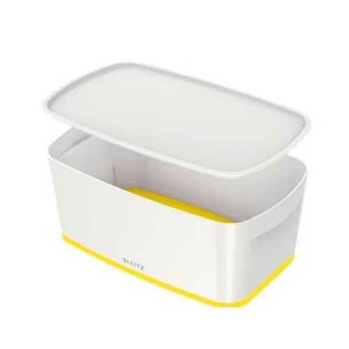 LEITZ Úložný box s víkem  MyBox, velikost S, bílá/žlutá