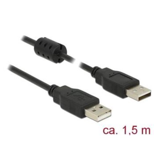 Delock Kabel USB 2.0 Typ-A samec > USB 2.0 Typ-A samec 1,5 m černý