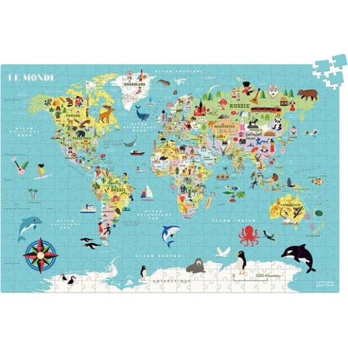 Puzzle Vilac Mapa sveta 500 dielikov