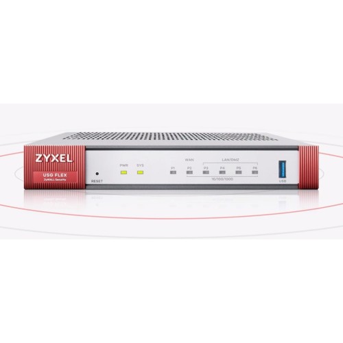 Zyxel USG Flex 100 Firewall, VERSION 2, 10/100/1000,1*WAN, 4*LAN/DMZ ports, 1*USB with 1 Yr UTM bundle