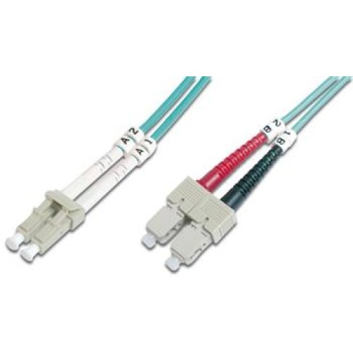 Digitus Fiber Optic Patch Cable, LC to SC, Multimode 50/125 µ, Duplex, Class OM3 10 m
