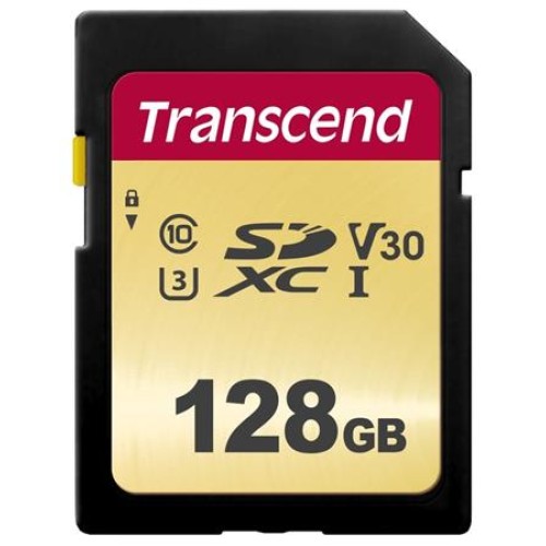 Transcend 128GB SDXC 500S (Class 10) UHS-I U3 V30 MLC paměťová karta, 95 MB/s R, 60 MB/s W