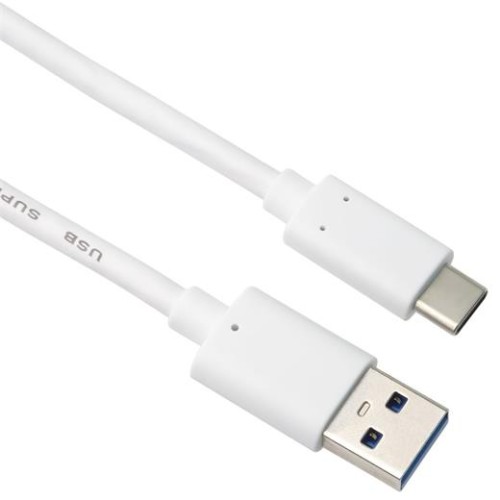 Kábel USB-C - USB 3.0 A (USB 3.2 generation 2, 3A, 10Gbit/s) 1m biely