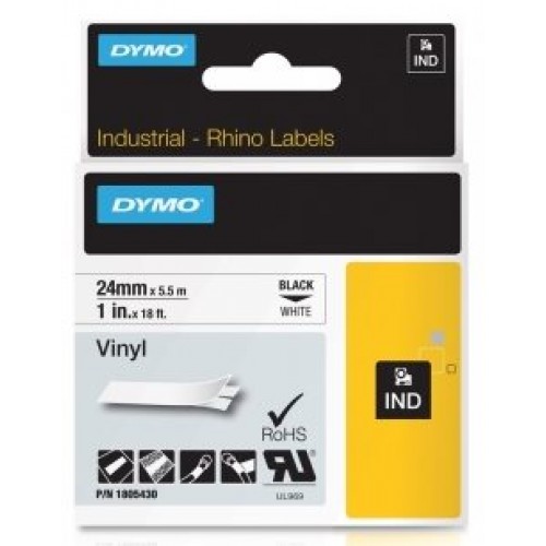páska DYMO 1805430 PROFI D1 RHINO Black On White Vinyl Tape (24mm)