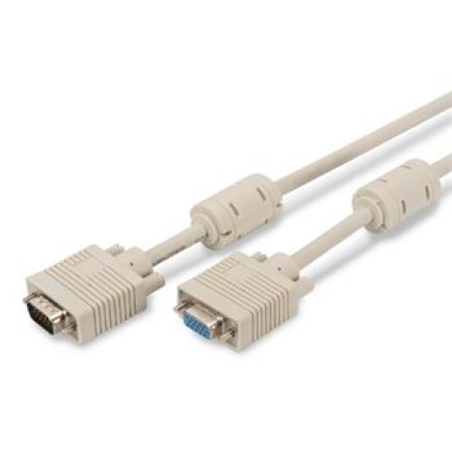 Digitus Prodlužovací kabel monitoru VGA, HD15 M / F, 1,8 m, 3Coax / 7C, 2xferit, be