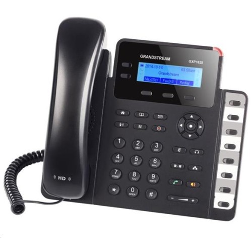 Telefón Grandstream GXP-1628 VoIP telefon - 2x SIP účet, HD audio, 3 prog.tl.+8 předvoleb, switch 2xLAN 1000Mbps, PoE