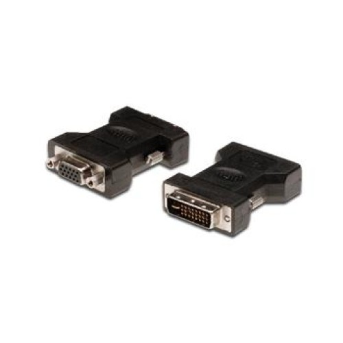 Digitus DVI adapter, DVI(24+5) - HD15 M/F,  DVI-I dual link, bl,  (Digitus polybag)