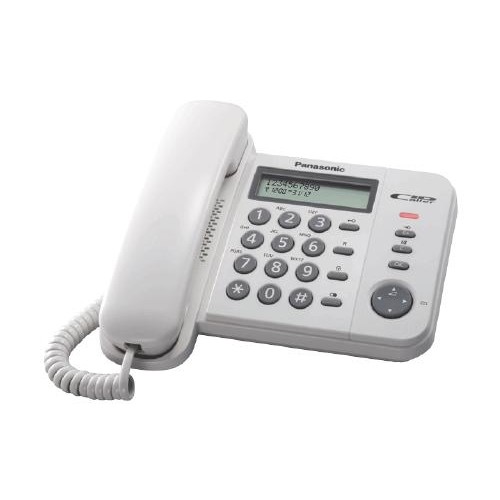 Telefón Panasonic KX-TS560FXW - jednolinkový, displej, Data port, CLIP, farba biela